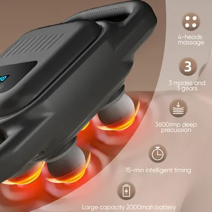 2024 Hot Sale Deep Fascia Tissue Percussion Massage Speed Gun Handheld Muscle Relaxation Massage Physio Gun detail view 3
