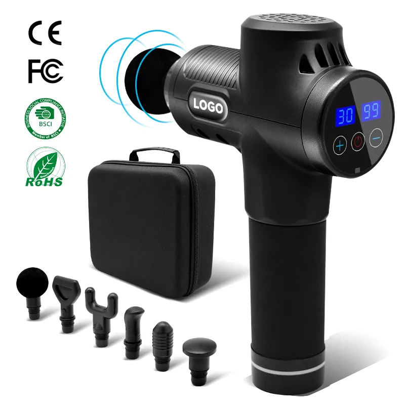 Custom Massage Gun Logo 30 Speed Muscle Percussive Therapie mit Lcd-Bildschirm tragbare Deep Tissue Percussion Massage Gun von Bisd hergestellt