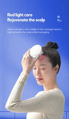 Waterproof Wireless Easy Use Electric Silicone Scalp Massager Stress Release Vibrating Hot Compress Head Massager detail view 8