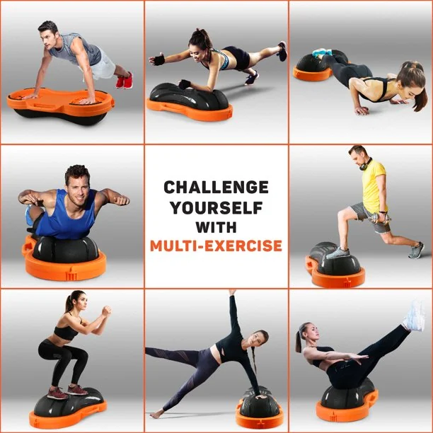 Balance Exercise Ball Half Used as Push up Bench view