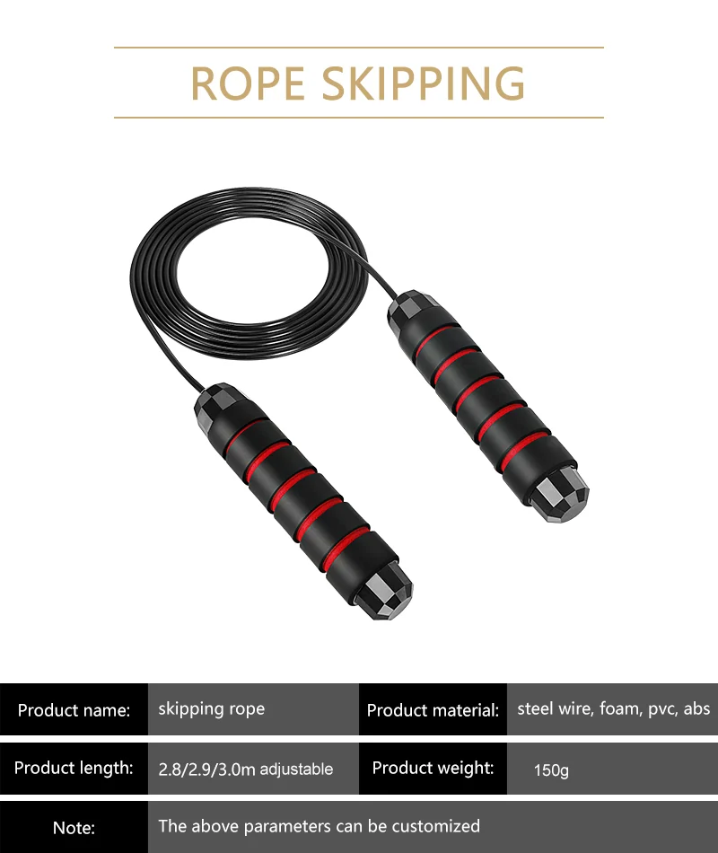 Fitness Workout Weighted Handle PVC Coated Steel Wire Adjustable Speed Skipping Rope Jump Rop