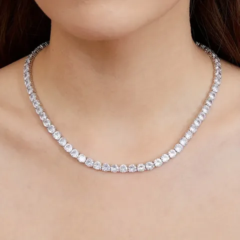 16-24 Inch Full Diamonds Single Row Zirconia Tennis Ball Necklace Hip - view 2