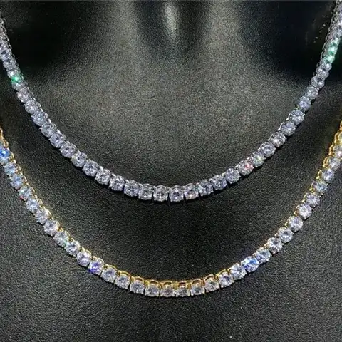 16-24 Inch Full Diamonds Single Row Zirconia Tennis Ball Necklace Hip - view 3