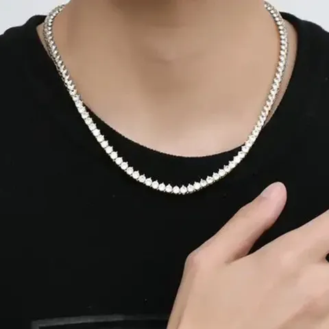 16-24 Inch Tennis Necklace Triple Claw Single Row 4 Mm Zirconia - view 2