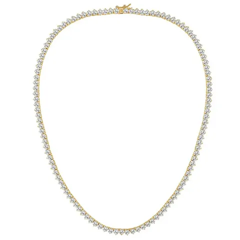 16-24 Inch Tennis Necklace Triple Claw Single Row 4mm Zirconia Necklace - Brass jewelry made by BlueOne Jewelry