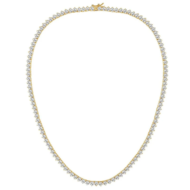 16-24 Inch Tennis Necklace Triple Claw Single Row 4mm Zirconia Necklace made by BlueOne Jewelry