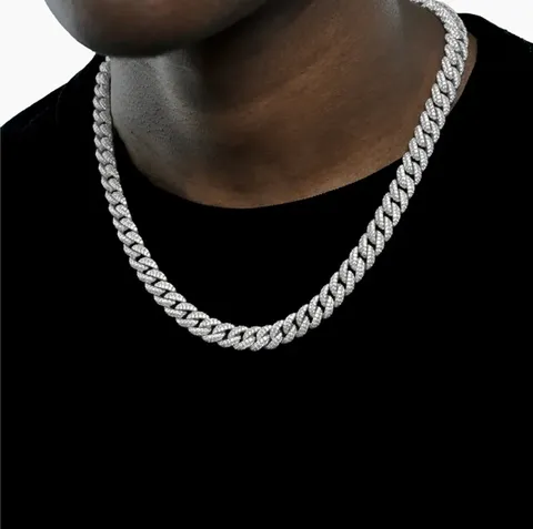 15mm Double-row Hip Pop Miami Cuban Necklace for Men Women - view 2