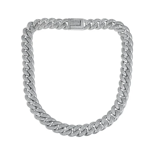 15mm Double-row Hip Pop Miami Cuban Necklace for Men Women made by BlueOne Jewelry