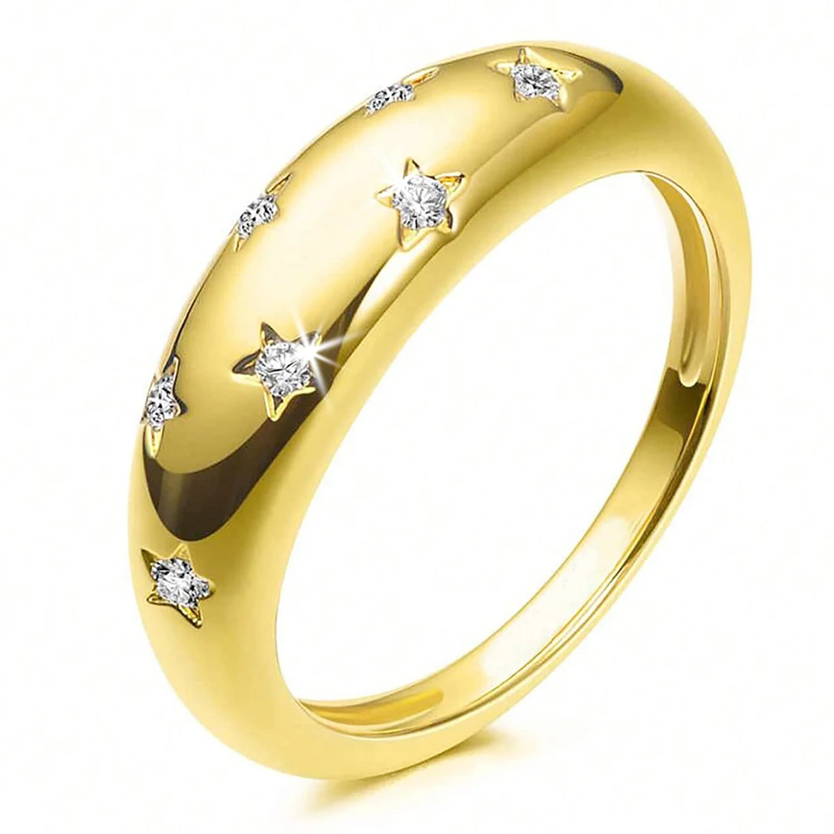 2023 Europe and the United States Models Geometric Zirconia Star Ring made by BlueOne Jewelry