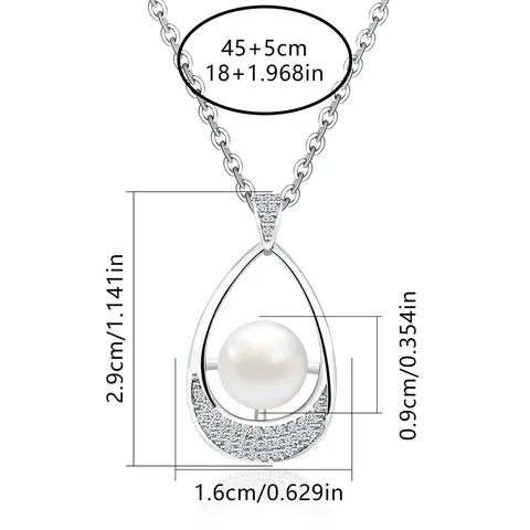 Fashion Popular Set of Pearl Jewelry Temperament Diamond Zirconia Necklace Bridal - view 3