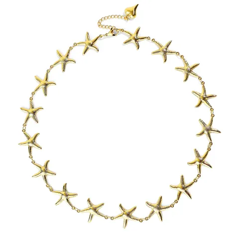 2024 European and American Marine Style Resort Style Temperament Versatile Starfish Necklace - Plated Brass jewelry made by BlueOne Jewelry