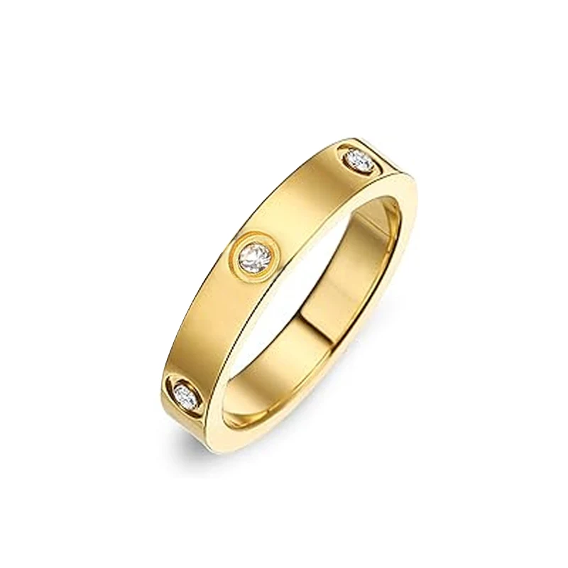 2024 Models Diamond Encrusted Titanium Steel Ring Female High-grade Not Losing made by BlueOne Jewelry