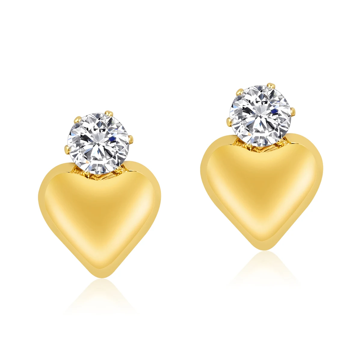 2025 Niche Elegance Zircon Heart Stud Earrings for Women Minimalist Versatile made by BlueOne Jewelry