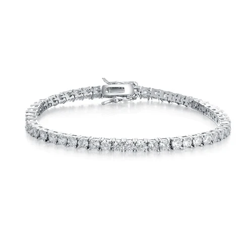 4-6mm Width 6-8.5 Inch Classic 925 Sterling Silver Classic Tennis Bracelet made by BlueOne Jewelry