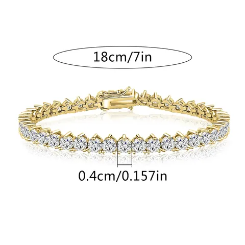 4mm Three Claw Tennis Bracelet European and American Tennis Bracelet Men’s - view 3