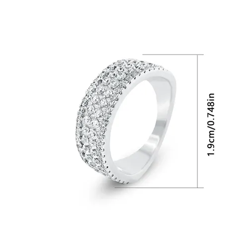 5-10 Inches Full Diamond Two Rows Set with Cubic Zirconia Fashion Ring - view 3