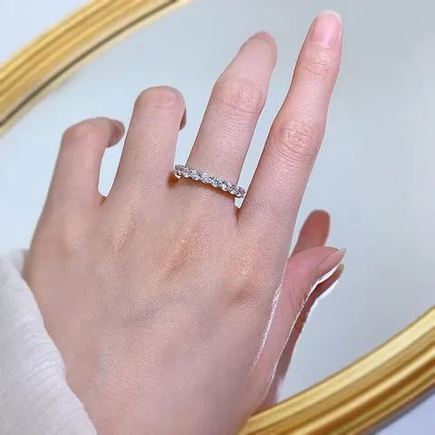 5-10 Inch Eternity Statement Ring 18K White Gold Plated 5A+ Cubic Stacking Ring Set - view 2