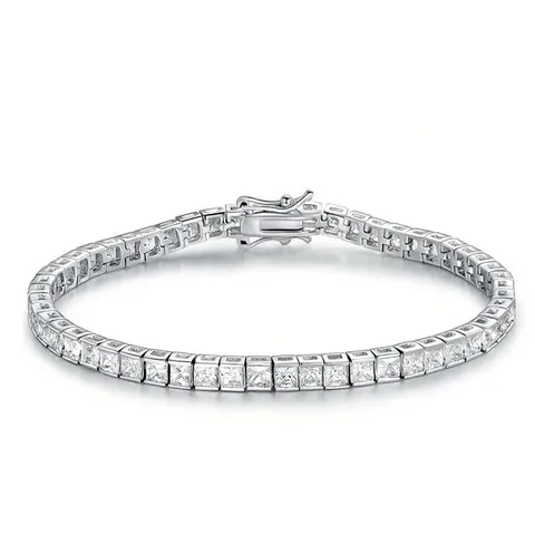 6.5-8 Inches Full Diamond Zirconia Tennis Chain Men and Women High Tennis Bracelet - Brass jewelry made by BlueOne Jewelry
