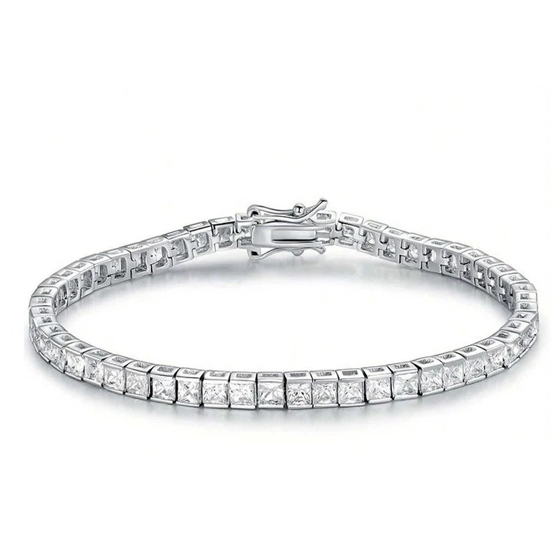 6.5-8 Inches Full Diamond Zirconia Tennis Chain Men and Women High Tennis Bracelet made by BlueOne Jewelry