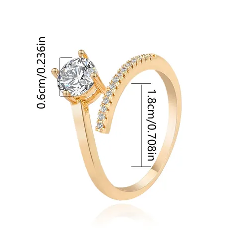 A Row of Diamond Ring Opening Korean Fashion Simple Design Personality - view 3