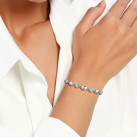 Adjustable Zircon Bracelet Women Tennis Chain with Zircon Inlay Fashionable Jewelry - view 2
