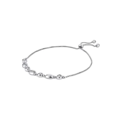 Adjustable Zircon Bracelet Women Tennis Chain with Zircon Inlay Fashionable Jewelry - Plated Brass jewelry made by BlueOne Jewelry