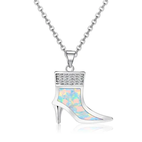 Aliexpress Platform High Heels Opal Pendant Fashion Simple European and American Pendant Necklace - Plated Brass jewelry made by BlueOne Jewelry