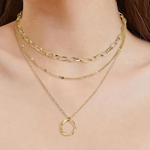 Alloy Necklace European & American Style Chunky Chain Statement Necklace Plated Y-Necklace - view 2