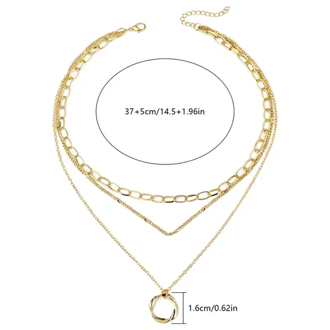 Alloy Necklace European & American Style Chunky Chain Statement Necklace Plated Y-Necklace - view 3