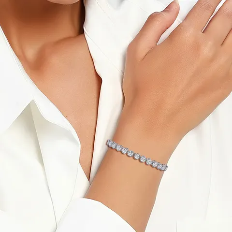 Adjustable Zirconia Bracelet Women Inlay Zirconia Tennis Chain Fashion Hundreds Jewelry - view 2