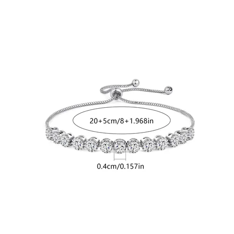 Adjustable Zirconia Bracelet Women Inlay Zirconia Tennis Chain Fashion Hundreds Jewelry - view 3