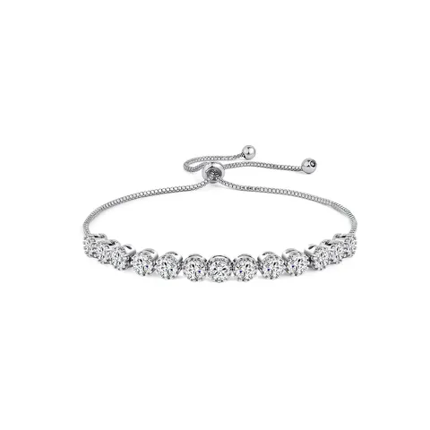 Adjustable Zirconia Bracelet Women Inlay Zirconia Tennis Chain Fashion Hundreds Jewelry - Plated Brass jewelry made by BlueOne Jewelry