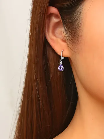 Specializing in Light Luxury Water Drop Copper Zirconia Earrings Female Temperament - view 2