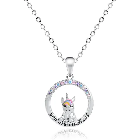 Europe and the United States Creative Unicorn Pendant Necklace Temperament Elegant - Plated Brass jewelry made by BlueOne Jewelry