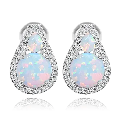 Europe and the United States Style Simple High-level Water Drop Opal Drop Earrings - Plated Brass jewelry made by BlueOne Jewelry