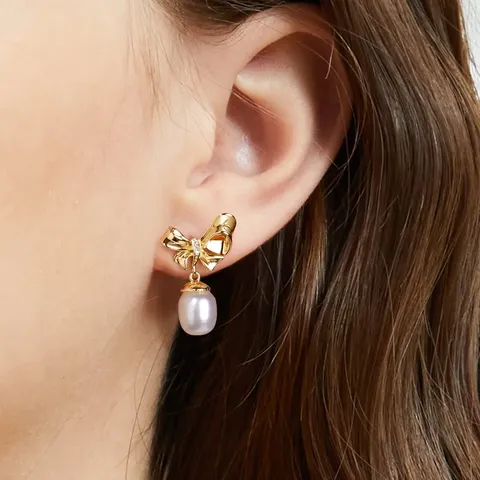 Bow Tie No Ear Piercing Ear Clips Ins Minimalist Style Bow Ear Cuffs - view 2