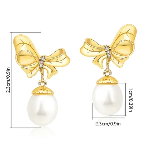 Bow Tie No Ear Piercing Ear Clips Ins Minimalist Style Bow Ear Cuffs - view 3