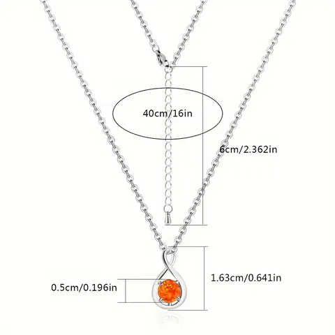 Opal Necklace Pendant Fashion Simple Necklace Women’s Birthday Gift - view 3