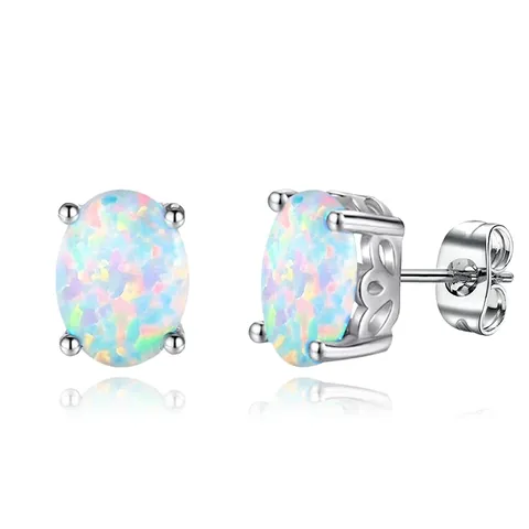 Europe and the United States Opal Earrings Women’s Earrings - Plated Brass jewelry made by BlueOne Jewelry
