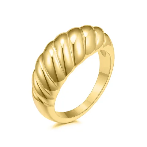 Source Hundreds of Models Twisted Thread Ring Gold Horn Bread Ring - Plated Brass jewelry made by BlueOne Jewelry