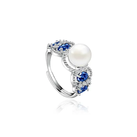 Autumn and Winter Micro-set Zirconia Temperament Opening Ring Female Retro French - Plated Brass jewelry made by BlueOne Jewelry