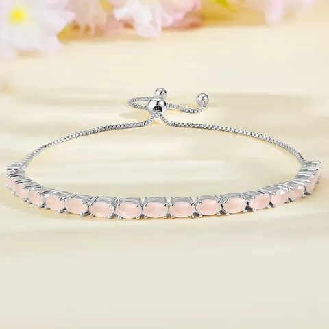 Bracelets Women European and American Single Row Zirconia Fashion Adjustable Bracelet - Style 9190 - Plated Brass jewelry made by BlueOne Jewelry