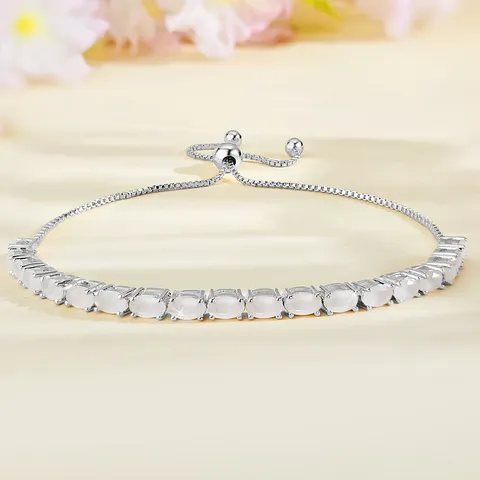 Bracelets Women European and American Single Row Zirconia Fashion Adjustable Bracelet - Style 9200 - Plated Brass jewelry made by BlueOne Jewelry