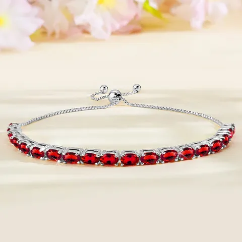 Bracelets Women European and American Single Row Zirconia Fashion Adjustable Bracelet - Style 9244 - Plated Brass jewelry made by BlueOne Jewelry