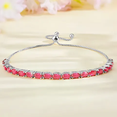 Bracelets Women European and American Single Row Zirconia Fashion Adjustable Bracelet - Style 9222 - Plated Brass jewelry made by BlueOne Jewelry