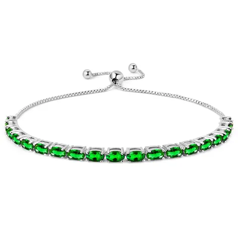 Bracelets Women European and American Single Row Zirconia Fashion Adjustable Bracelet - Style 9234 - Plated Brass jewelry made by BlueOne Jewelry