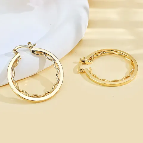 Brass Copper Plated Gold European and American Retro Personalized Exaggerated Earrings Fashion - Brass jewelry made by BlueOne Jewelry