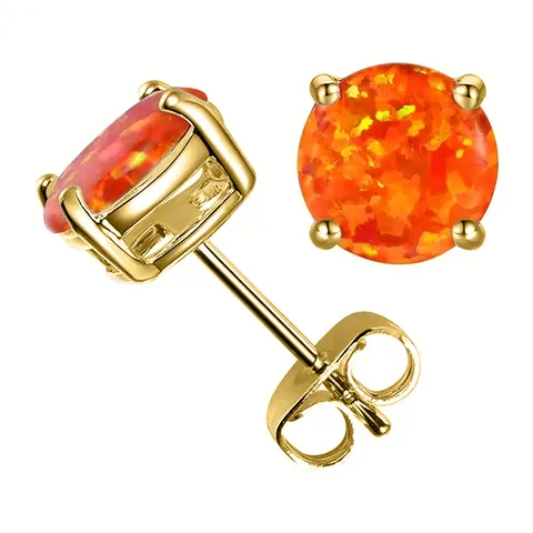 6mm Resin Earrings Copper Plated Real Gold Does Not Lose Color - Brass jewelry made by BlueOne Jewelry
