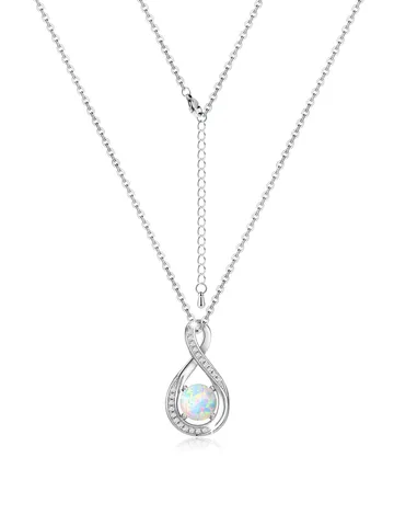 Zigzag Pendant Opal Chain Pendant Necklace - Plated Brass jewelry made by BlueOne Jewelry