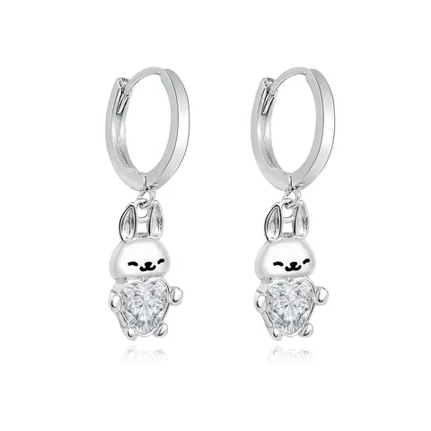 Europe and the United States Personality Creative Rabbit Earrings - Plated Brass jewelry made by BlueOne Jewelry